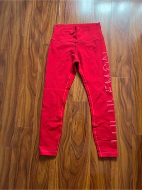 Lululemon Red High-Waist Active Leggings
